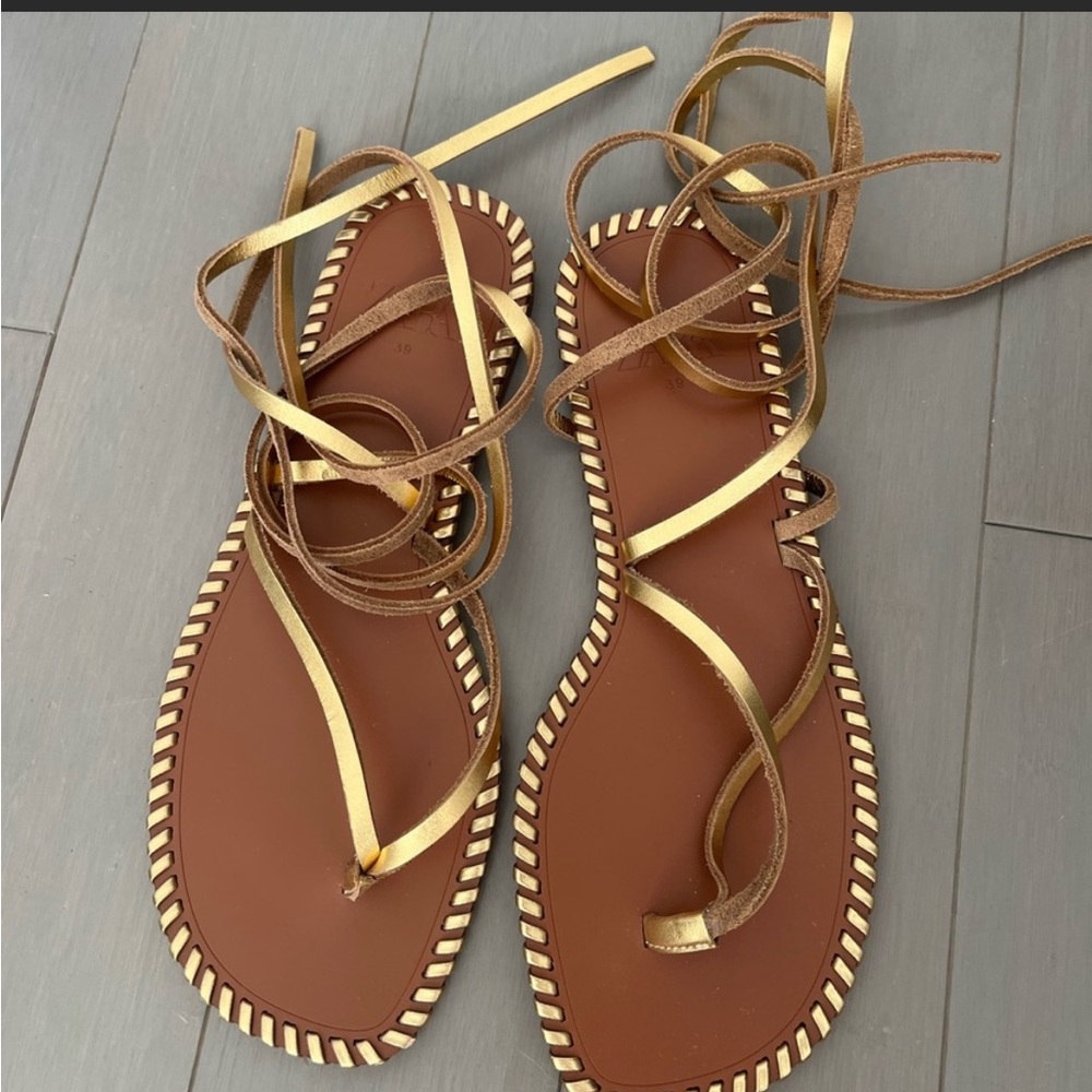 Zara gold sandals